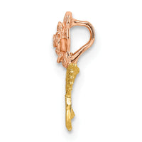 14k Two-tone Textured Rose Slide Pendant-K9183