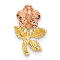 14k Two-tone Textured Rose Slide Pendant-K9183