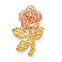 14k Two-tone Textured Rose Slide Pendant-K9183