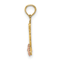 14k Two-Tone MOM Script w/ Flower Charm-K9186