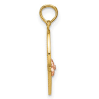 14k Two-Tone BIG SIS-LIL SIS Break-apart Heart Charm-K9187