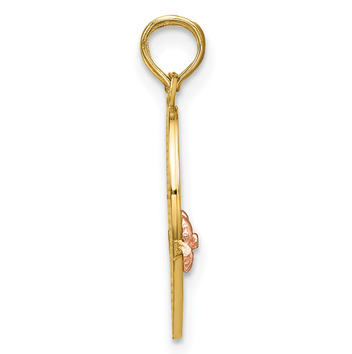 14k Two-Tone BIG SIS-LIL SIS Break-apart Heart Charm-K9187