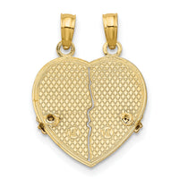 14k Two-Tone BIG SIS-LIL SIS Break-apart Heart Charm-K9187