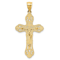 14K Two-tone Crucifix W/ Scrolled Tips Charm-K9199