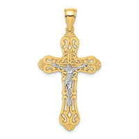 14K Two-tone Crucifix W/ Scrolled Tips Charm-K9199
