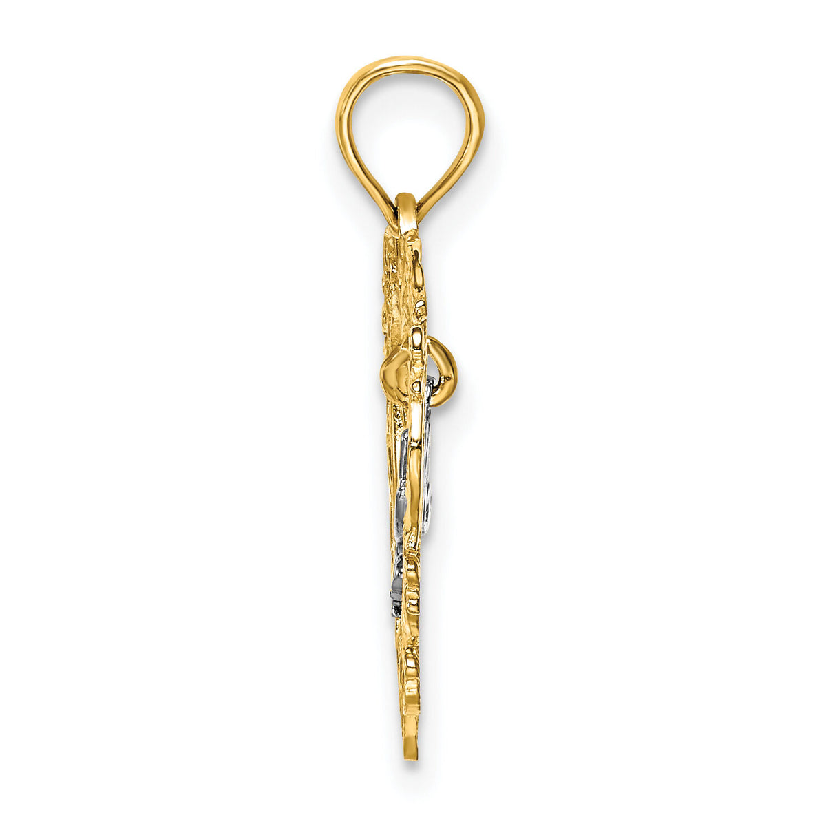 14k Two-tone MOM Inside Heart Charm-K9201