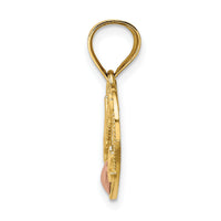 14k Two-Tone #1 GRANDMA In Heart Frame Charm-K9204