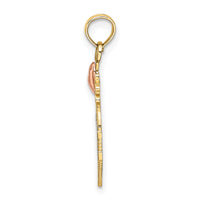 14k Two-Tone w/ White Rhodium LOVE Inside Heart Pendant-K9206