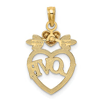 14k Two-Tone w/ White Rhodium LOVE Inside Heart Pendant-K9206