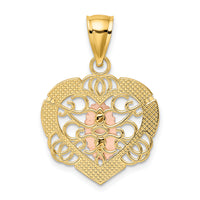 14KTwo-tone w/White Rhodium Guadalupe In Heart Charm-K9207