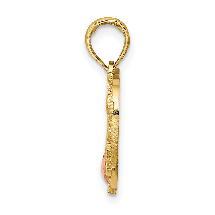 14k Two-Tone Heart w/ #1 MOTHER Charm-K9211