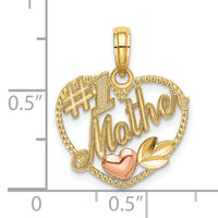 14k Two-Tone Heart w/ #1 MOTHER Charm-K9211