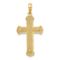 14K Two-tone Engraved Crucifix Charm-K9215