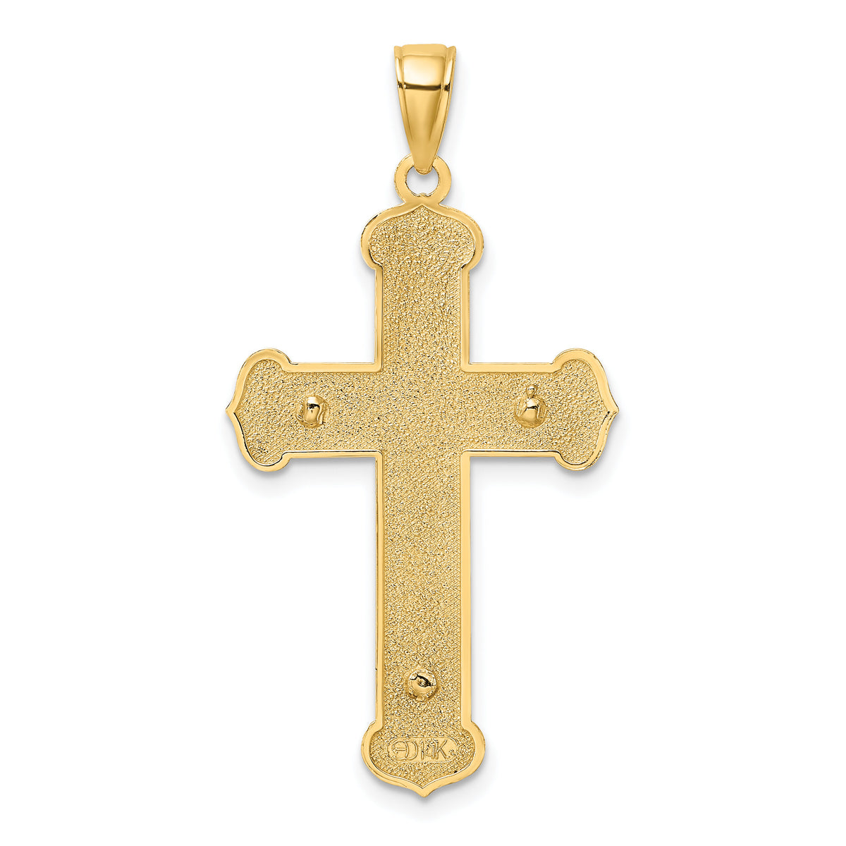 14K Two-tone Engraved Crucifix Charm-K9216