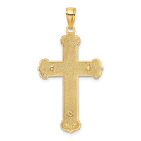 14K Two-tone Engraved Crucifix Charm-K9216