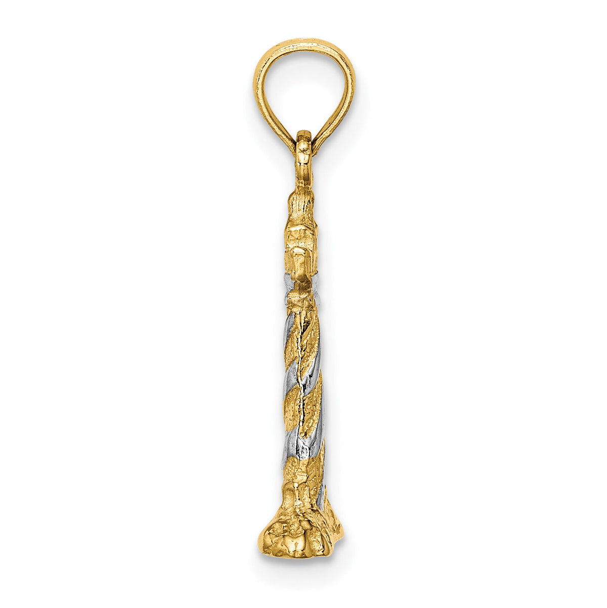 14K W/Rhodium 3-D Lighthouse Charm-K9225