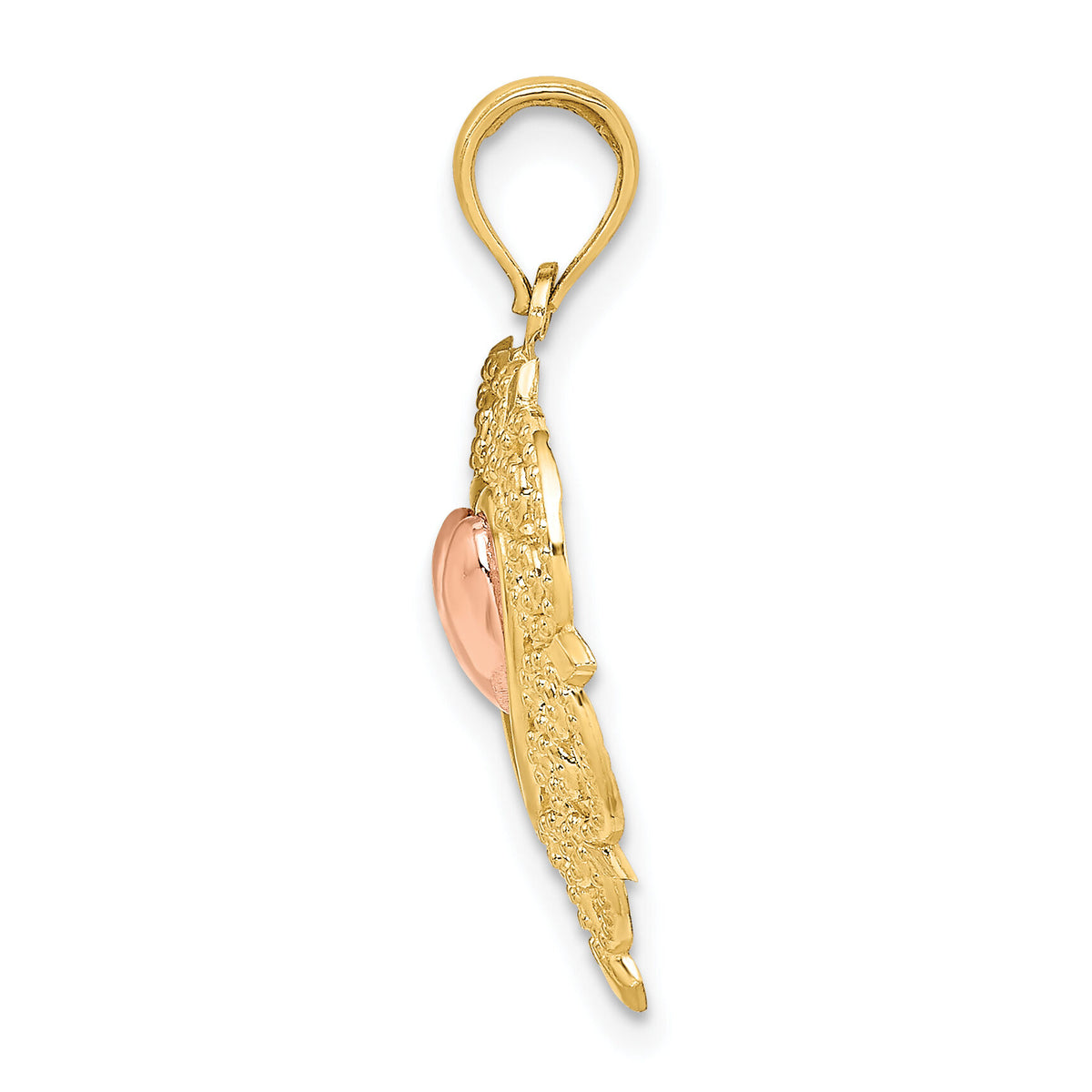 14k Yellow and Rose Gold Heart w/ Lace Trim Charm-K9233