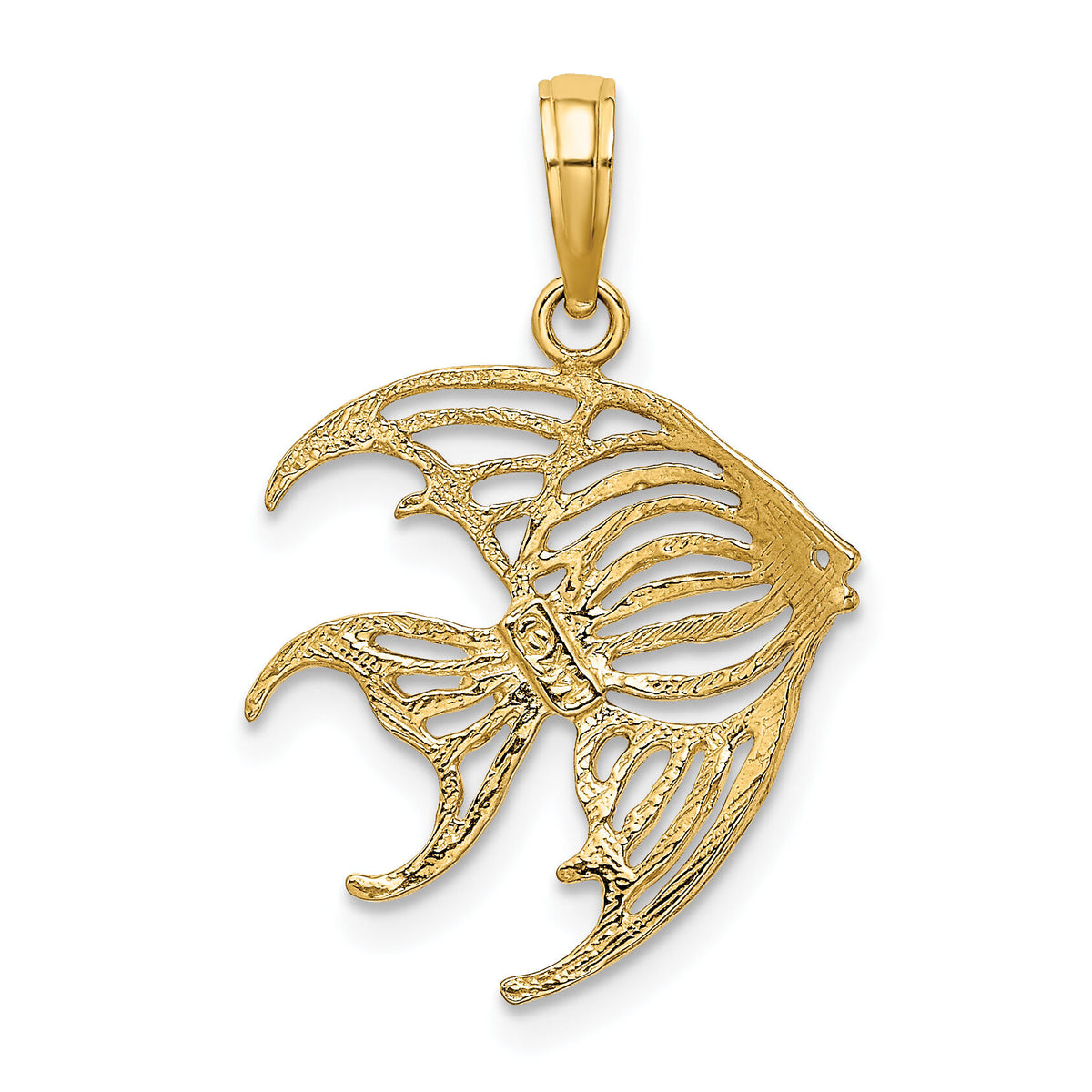 14k w/ Rhodium Cut-Out Angelfish Charm-K9235