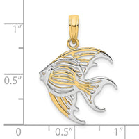14k w/ Rhodium Cut-Out Angelfish Charm-K9235