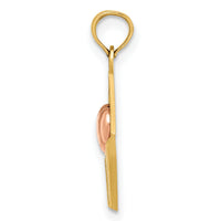 14k Rose and Yellow Gold 3-D XOXO Envelope Heart Charm-K9238