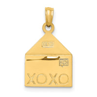 14k Rose and Yellow Gold 3-D XOXO Envelope Heart Charm-K9238