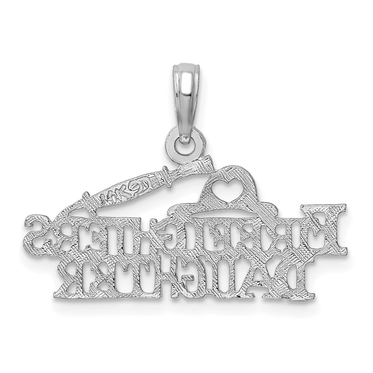 14k White Gold FIREFIGHTER'S DAUGHTER Charm-K923W