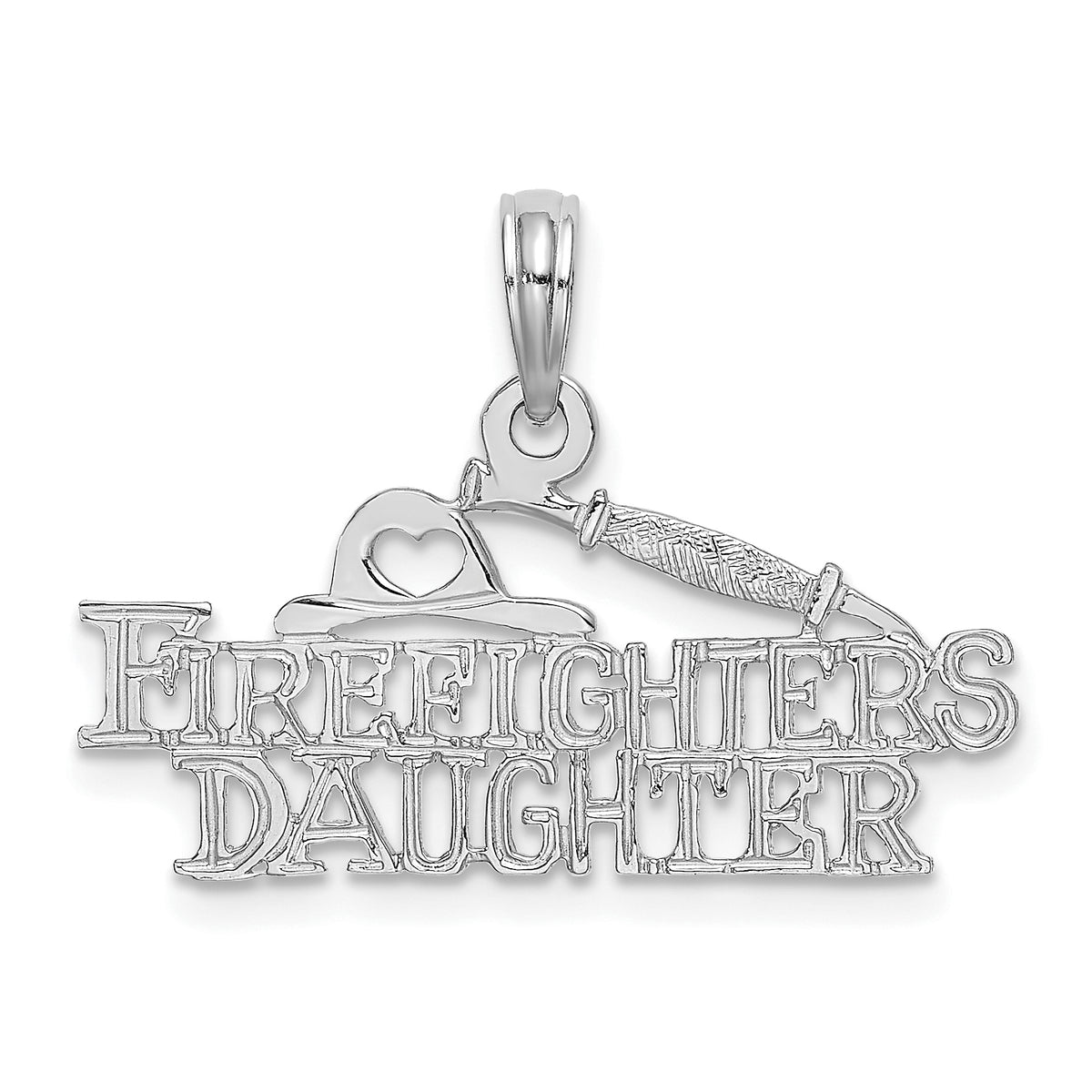 14k White Gold FIREFIGHTER'S DAUGHTER Charm-K923W