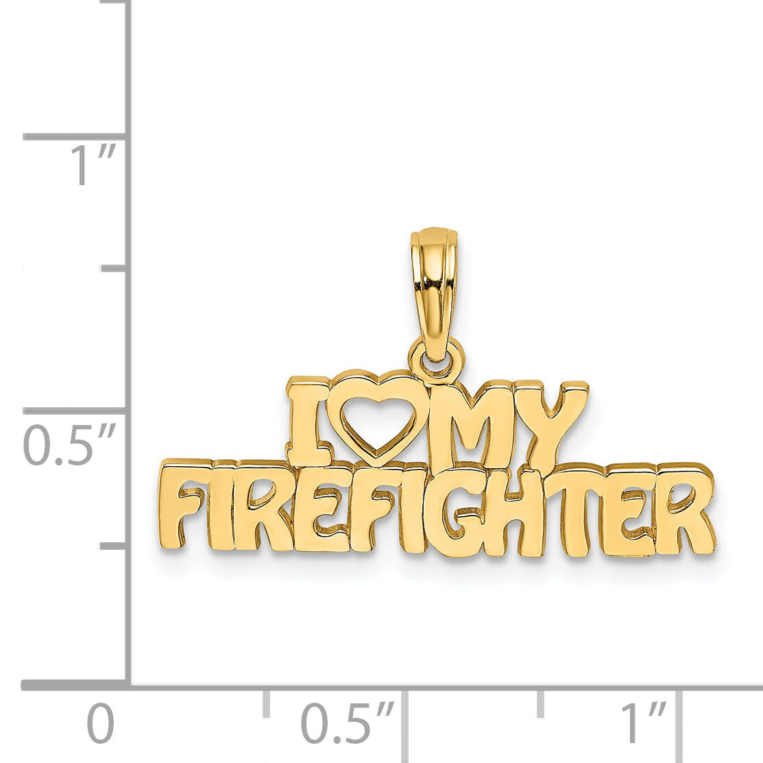 14k I LOVE MY FIREFIGHTER Charm-K924