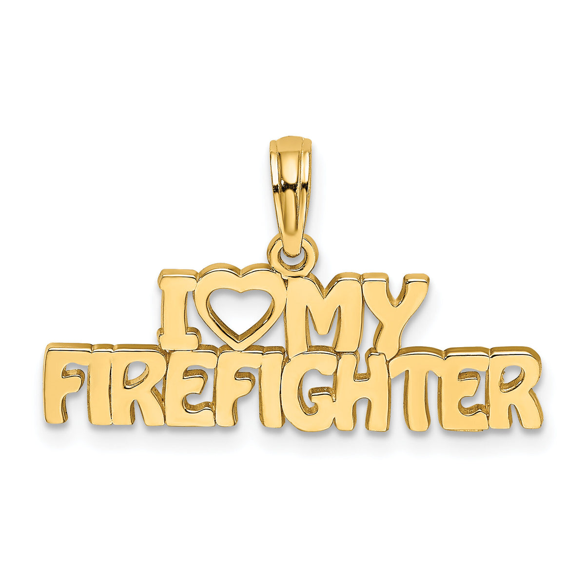 14k I LOVE MY FIREFIGHTER Charm-K924