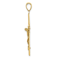 14K W/ Satin Finish Crucifix Charm-K9242