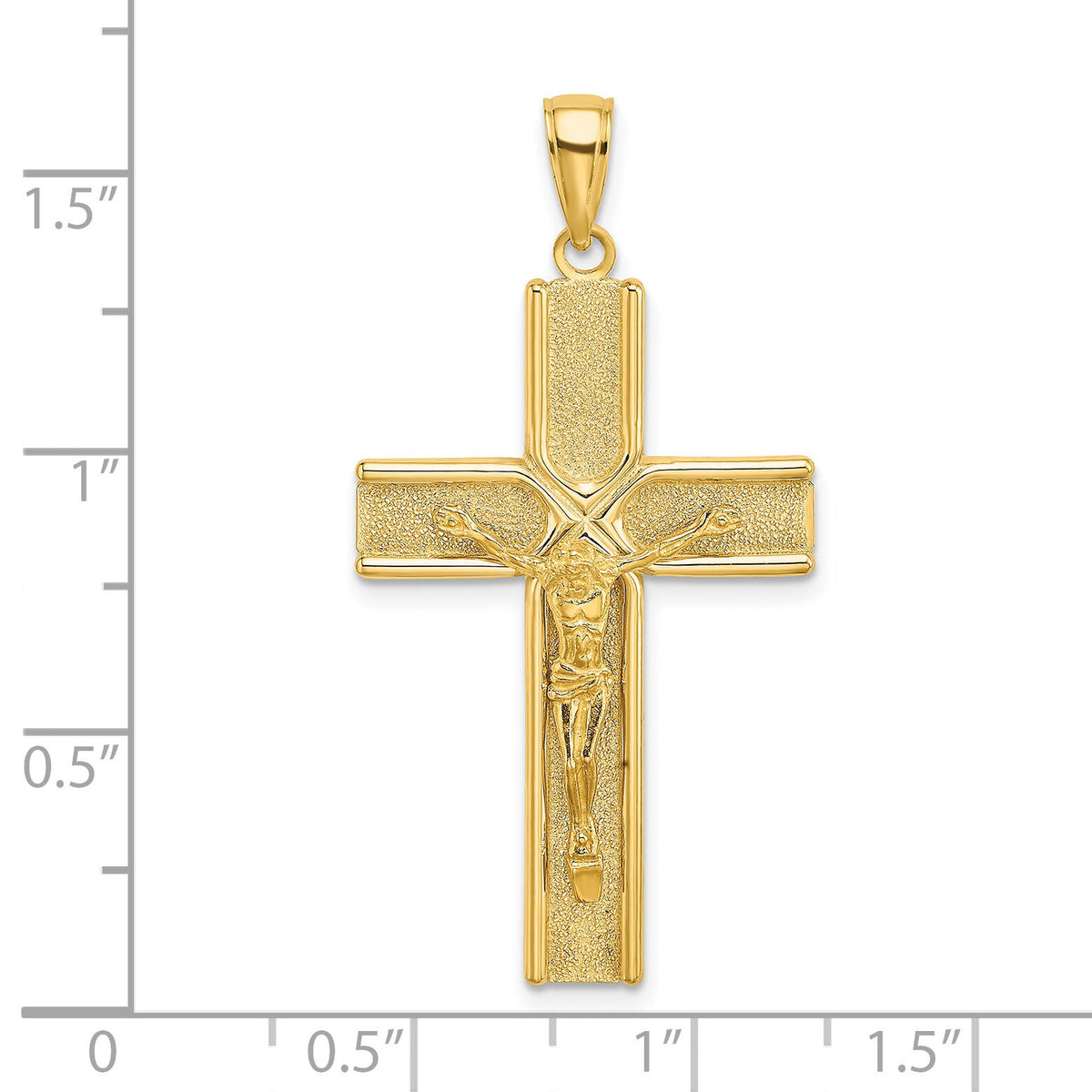14K W/ Satin Finish Crucifix Charm-K9242