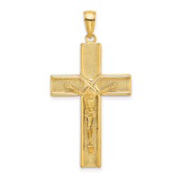 14K W/ Satin Finish Crucifix Charm-K9242