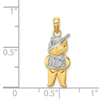 14K Textured w/Rhodium Boy Charm-K9245