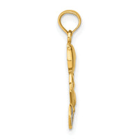 14k w/Rhodium Little Boy On Bicycle Charm-K9246