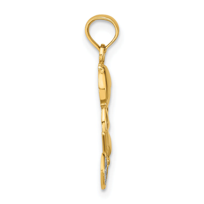 14k w/Rhodium Little Boy On Bicycle Charm-K9246