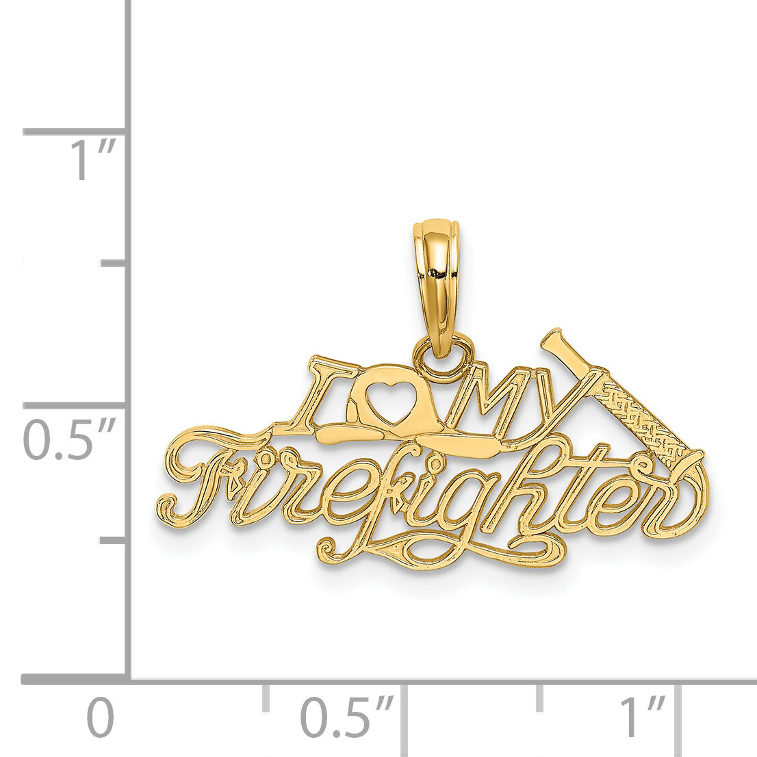 14k I LOVE MY FIREFIGHTER Charm-K925