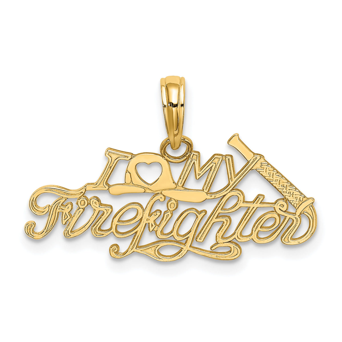 14k I LOVE MY FIREFIGHTER Charm-K925