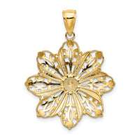 14K w/ Rhodium D/C Flower Charm-K9256