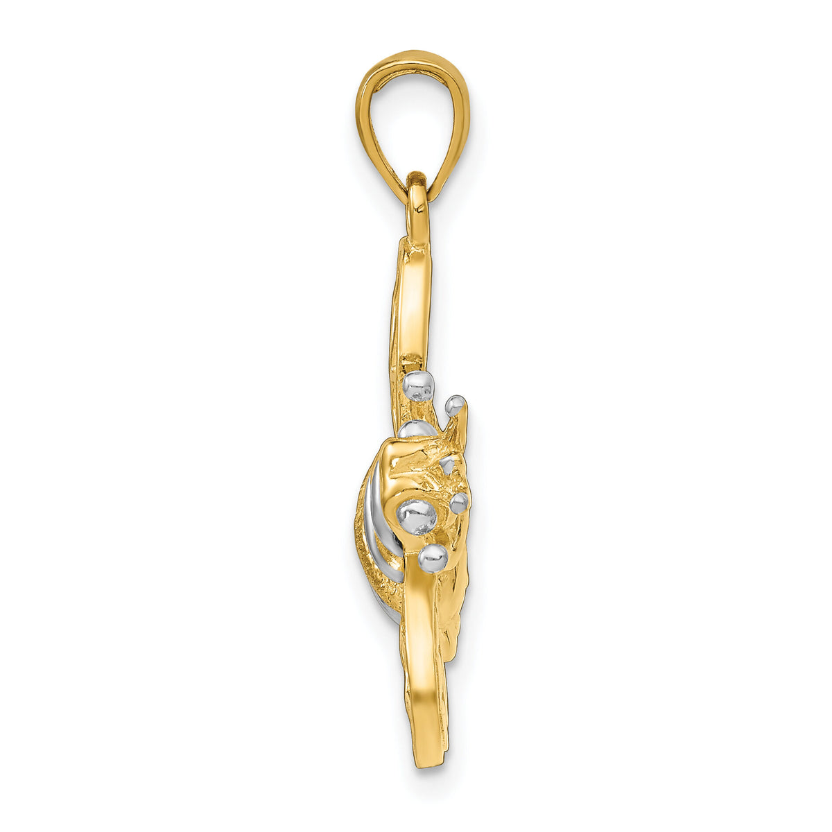 14k White Rhodium 3-D Bumblebee Charm-K9257