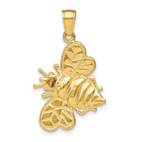 14k White Rhodium 3-D Bumblebee Charm-K9257