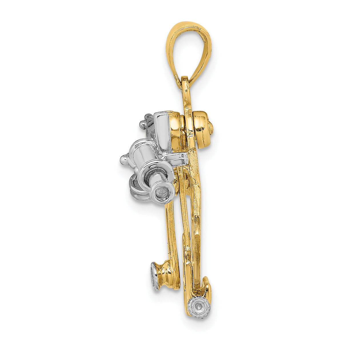 14k Two-tone 3-D Moveable Sextant Charm-K9260