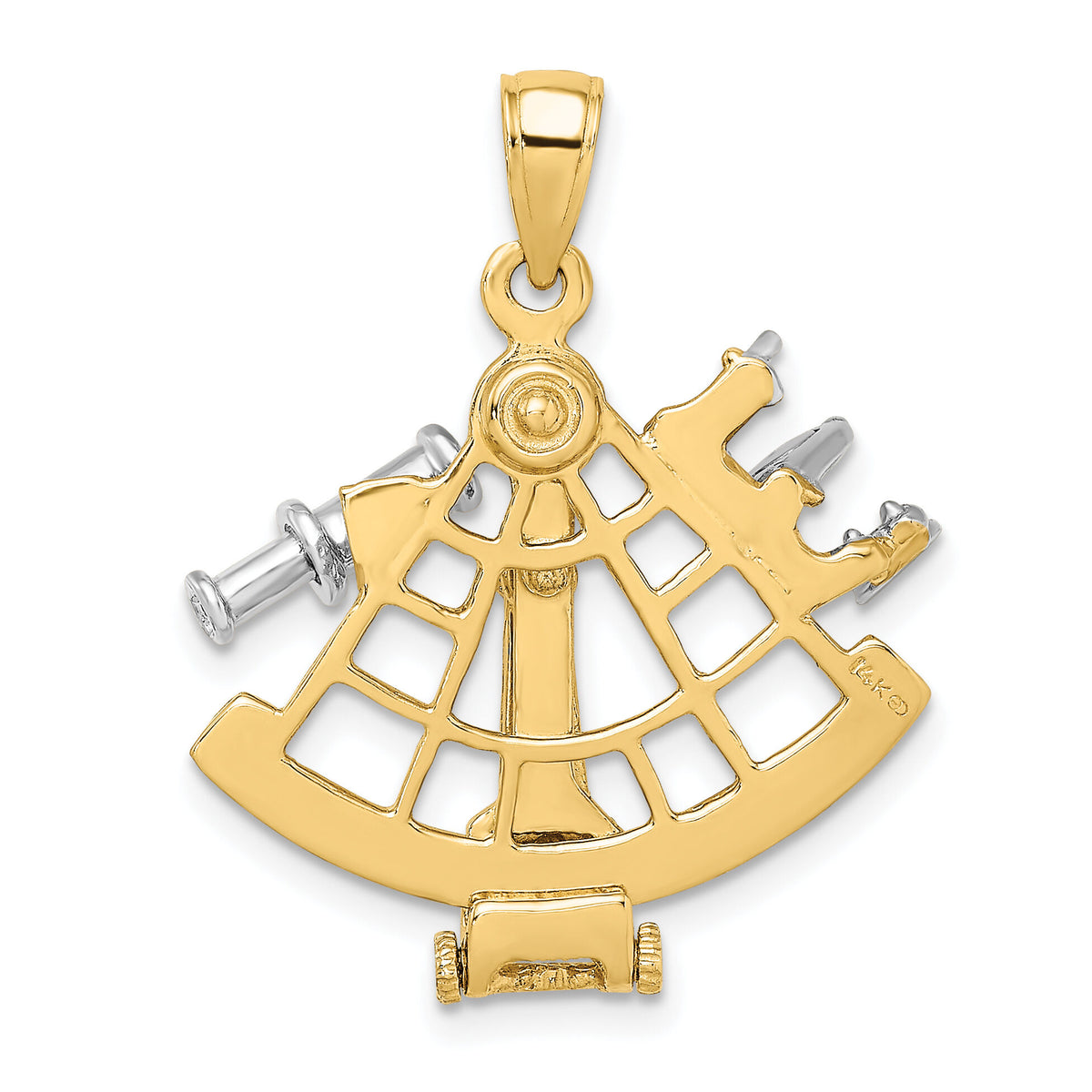 14k Two-tone 3-D Moveable Sextant Charm-K9260