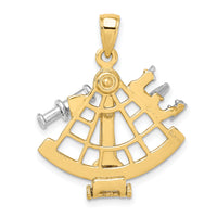 14k Two-tone 3-D Moveable Sextant Charm-K9260
