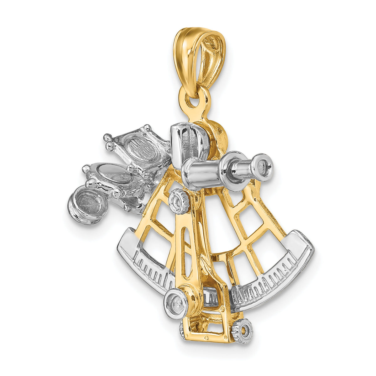 14k Two-tone 3-D Moveable Sextant Charm-K9260