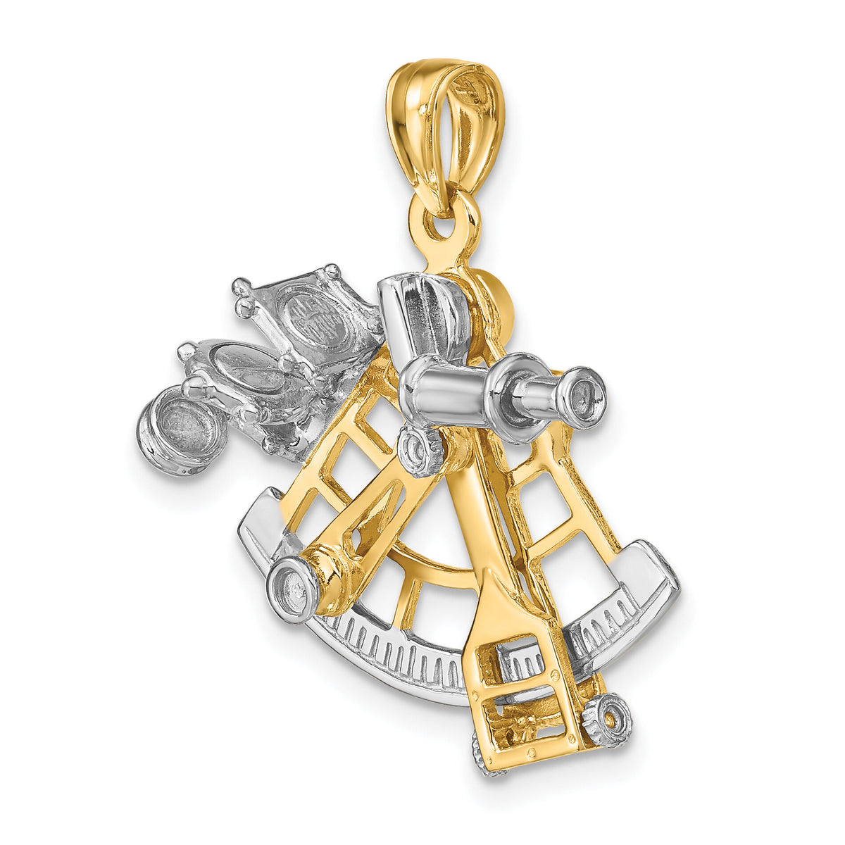 14k Two-tone 3-D Moveable Sextant Charm-K9260