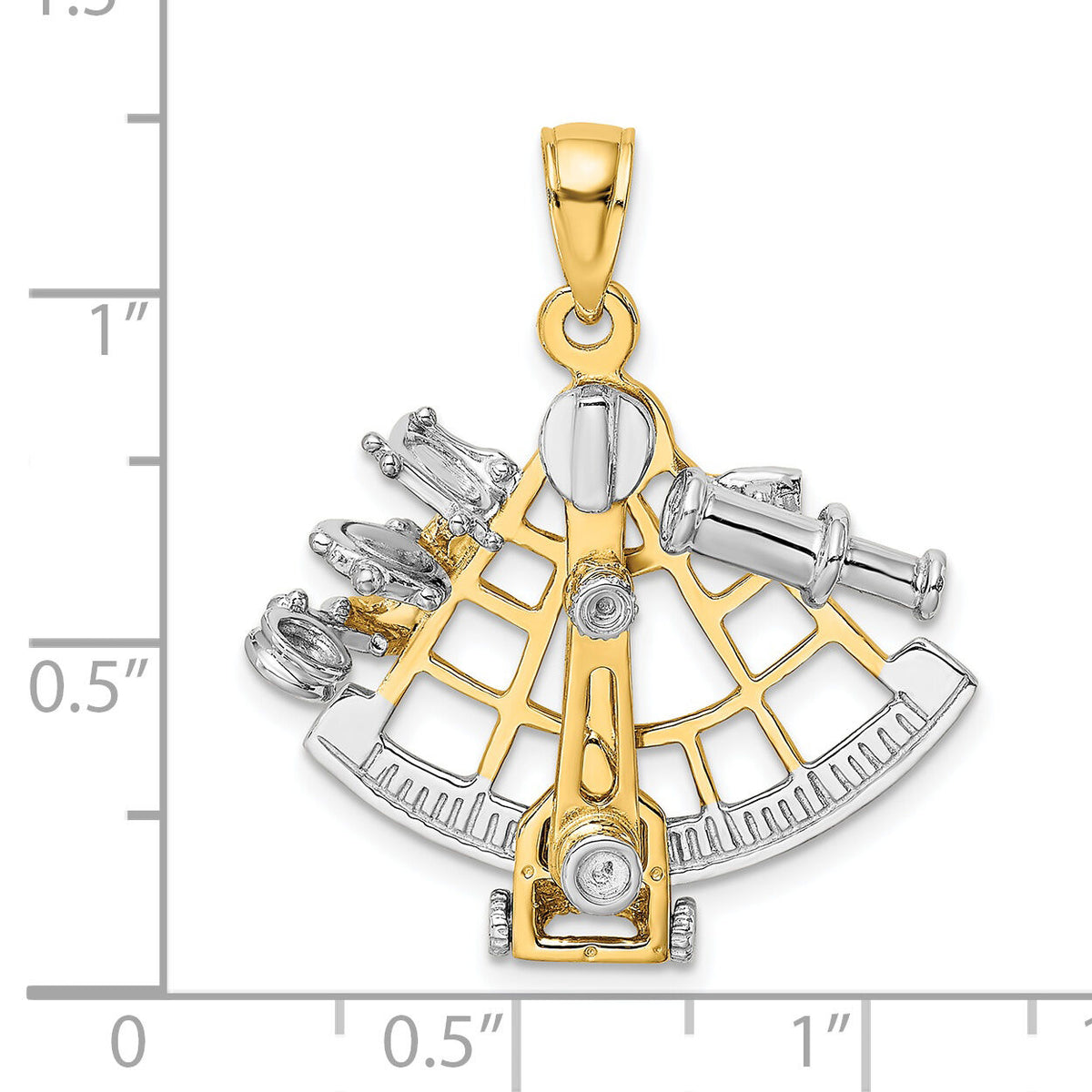 14k Two-tone 3-D Moveable Sextant Charm-K9260