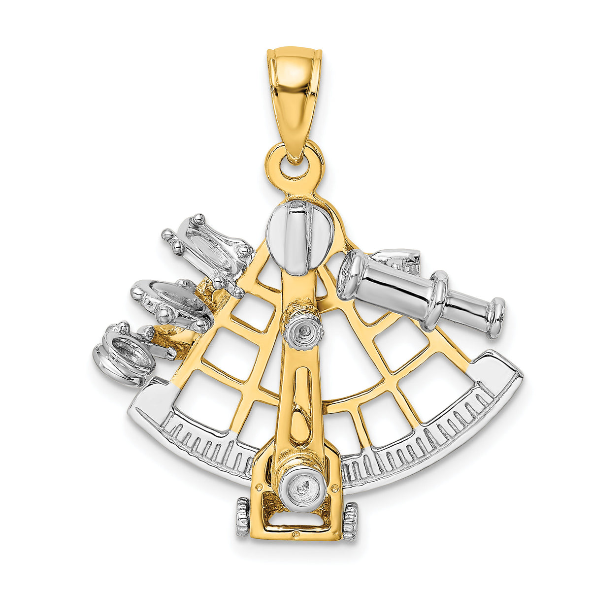 14k Two-tone 3-D Moveable Sextant Charm-K9260