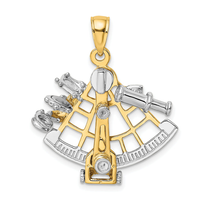 14k Two-tone 3-D Moveable Sextant Charm-K9260