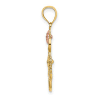 14k Two-tone w/White Rhodium I LOVE YOU w/Flowers Charm-K9261