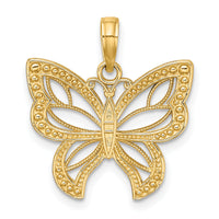 14k w/Rhodium Butterfly w/ White Beaded Wings Charm-K9263